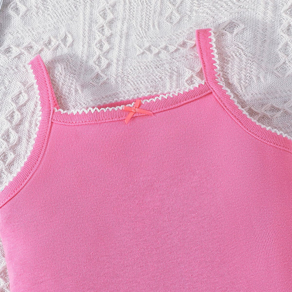 Girls Multicolor Shoulder Straps Bodysuit-Pack of 5 Tops
