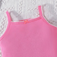 Girls Multicolor Shoulder Straps Bodysuit-Pack of 5 Tops