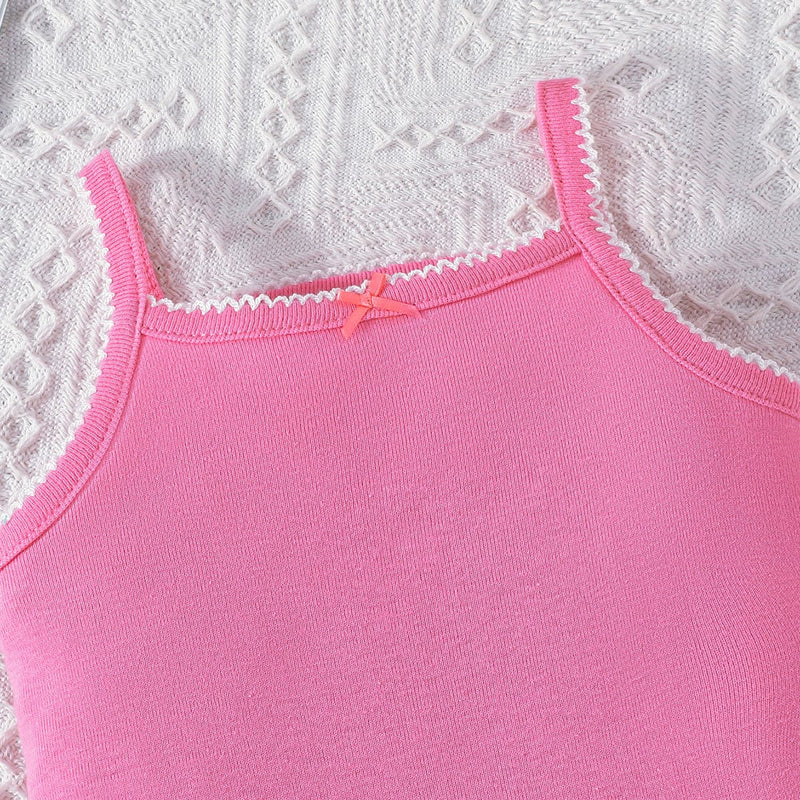 Girls Multicolor Shoulder Straps Bodysuit-Pack of 5 Tops