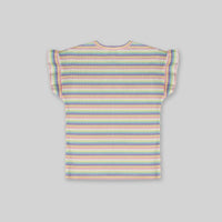 Girls Purple Multistripe T-shirt with Dungaree Set Sets   