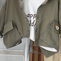 Boys Printed T-shirt with Long Sleeve Oversized Shirt & Trousers Set Sets