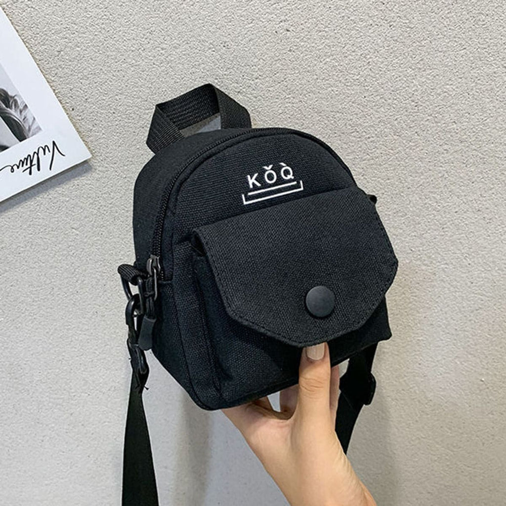 Girls Black Canvas Sling Bag Accessories Black Onesize 