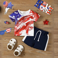 Boys Printed Shorts Sleeves T-shirt with Shorts Set Sets Multicolor 6-9 M 