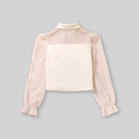 Girls Off White Puff Sleeves Casual Shirt Shirts   