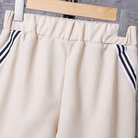 Boys Apricot Printed Short Sleeves T-shirt with Shorts Set Sets   