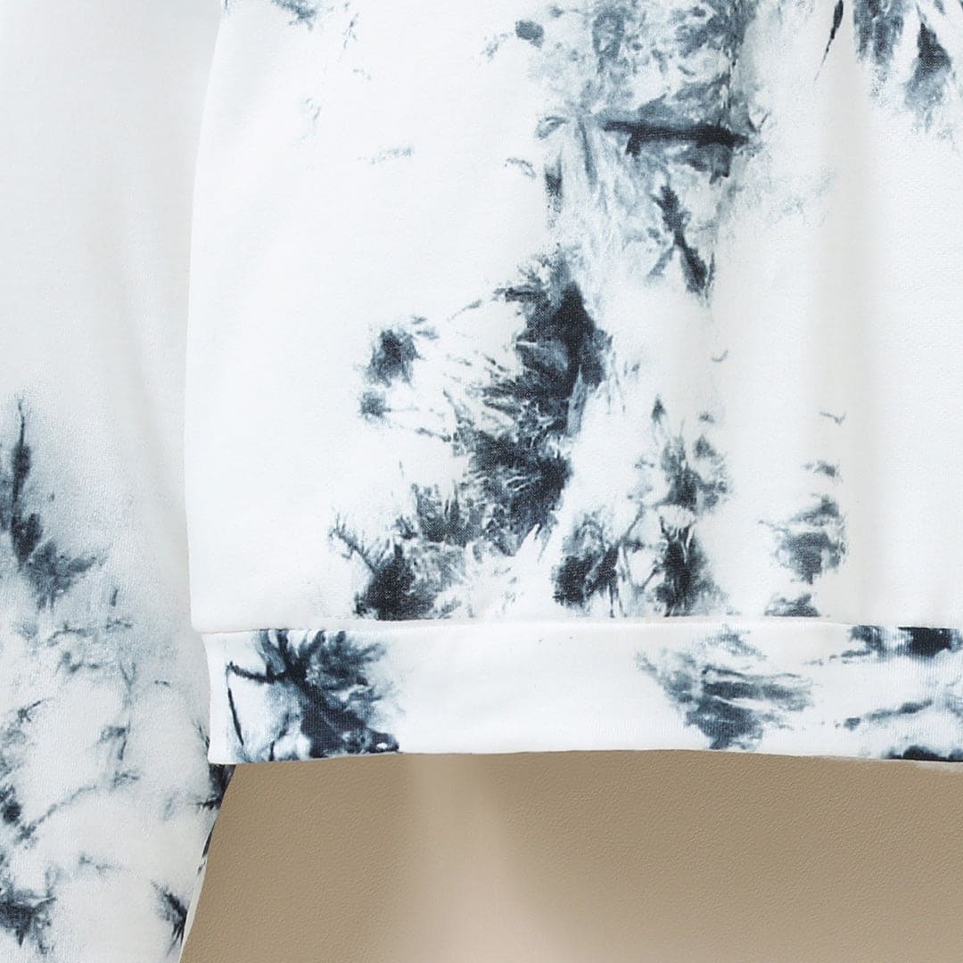 Girls White Tie & Dye Printed Hooded Sweatshirt Sweatshirts & Hoodies   