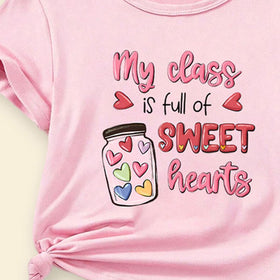 Girls Pink Graphic Printed Short Sleeves T-shirt Tshirts   