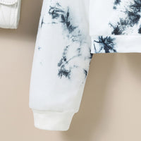 Girls White Tie & Dye Printed Hooded Sweatshirt Sweatshirts & Hoodies   