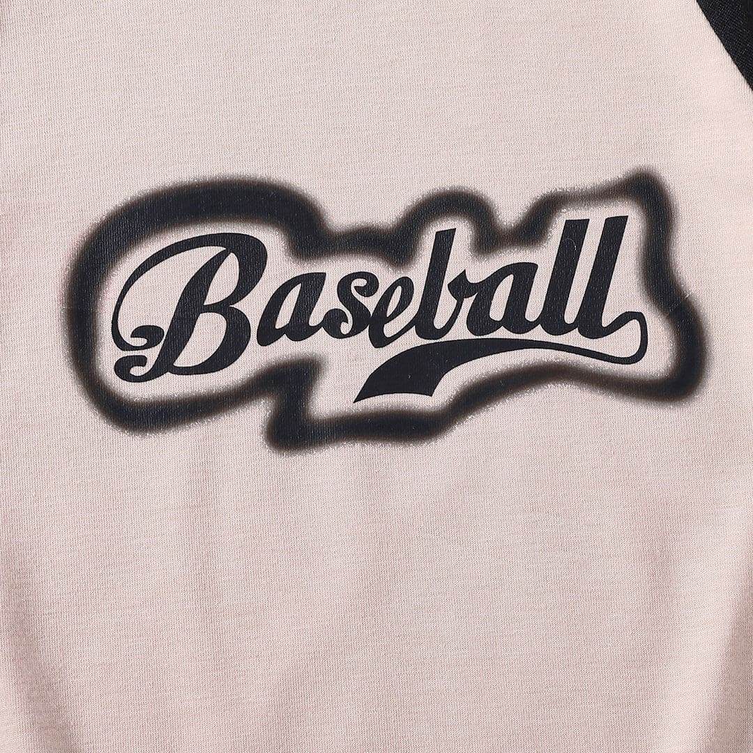 Boys Black Printed Raglan Sleeves Regular T-shirt Tshirts   
