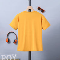 Boys Yellow Graphic Print Short Sleeves Round Neck T-shirt Tshirts   