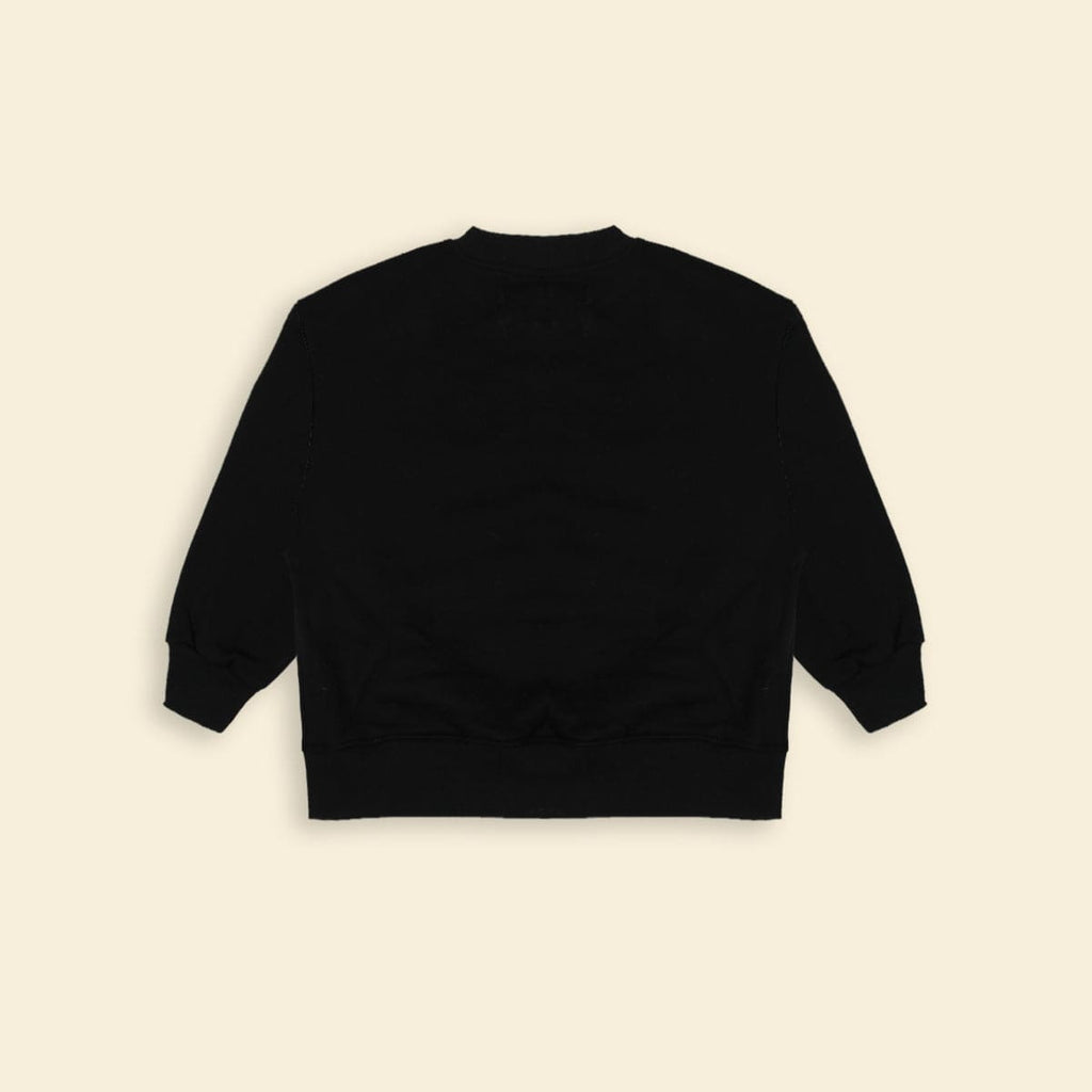 Boys Black Long Sleeve Fleece Sweatshirt With Flap Pocket Sweatshirts & Hoodies   
