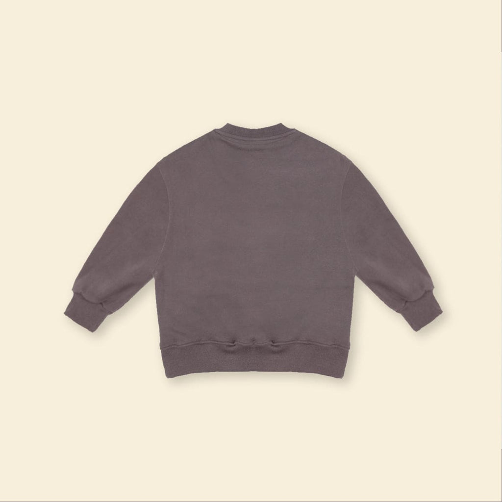 Boys Dark Grey HD Print Long Sleeve Fleece Sweatshirt With Flap Pocket Sweatshirts & Hoodies   