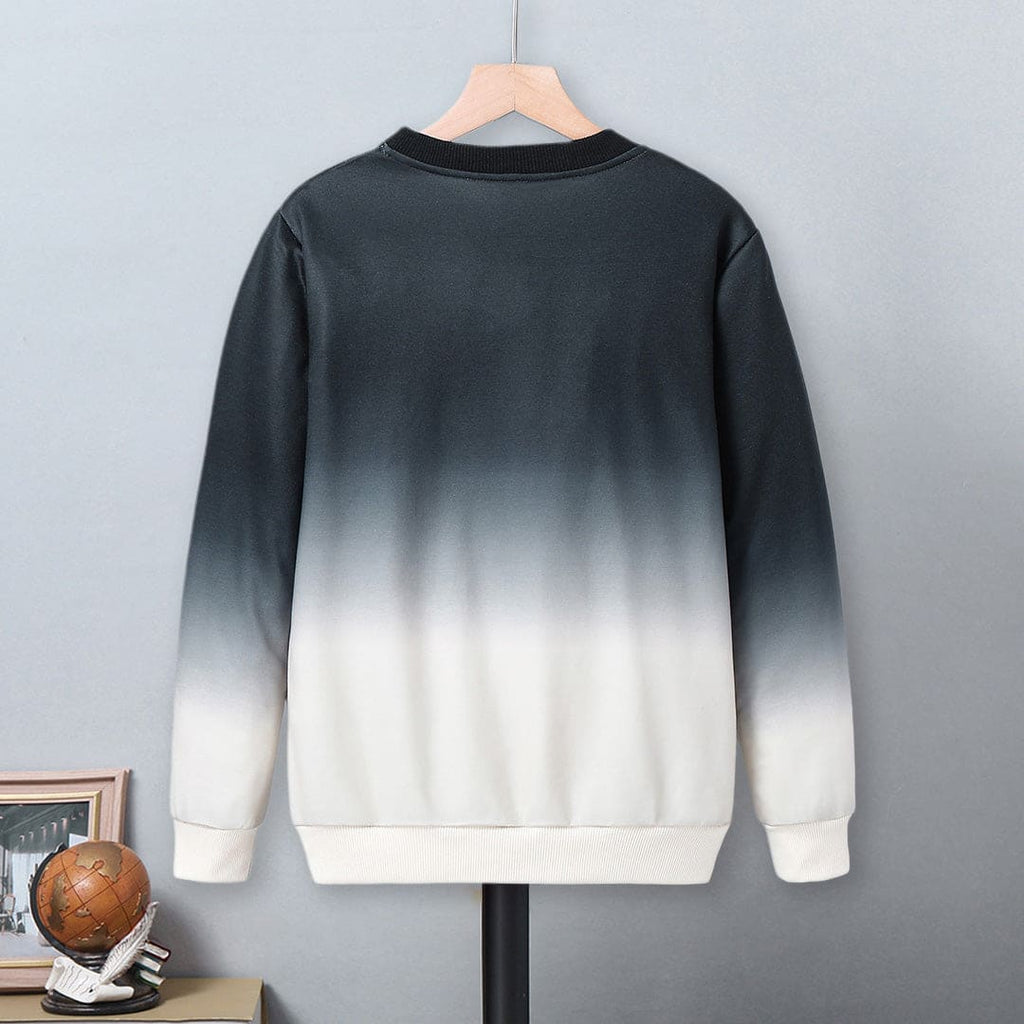 Boys Grey Ombre Full Sleeves Sweatshirt Sweatshirts & Hoodies   