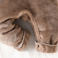 Boys Brown Dinosaur Patchwork Full Sleeves Jumpsuit Jumpsuits   