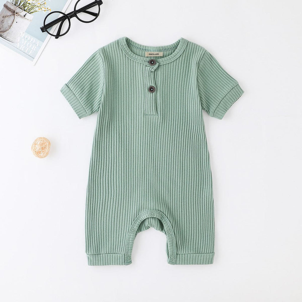 Boys Green Long Sleeve Short Length Romper Jumpsuits Green 0-3 M 