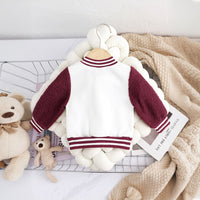 Boys White Colorblocked Varsity Jacket Coats & Jackets   
