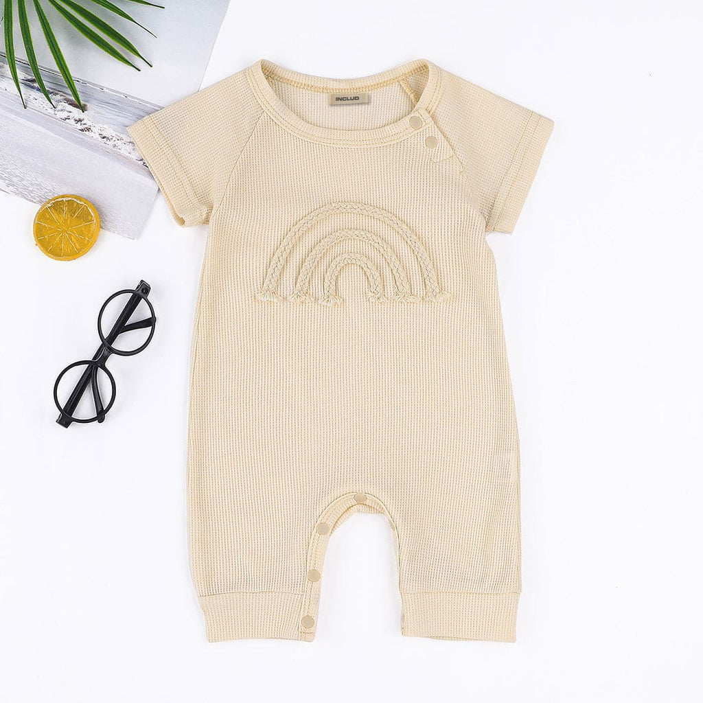 Girls Apricot Short Leg Romper Jumpsuits Apricot 0-3 M 