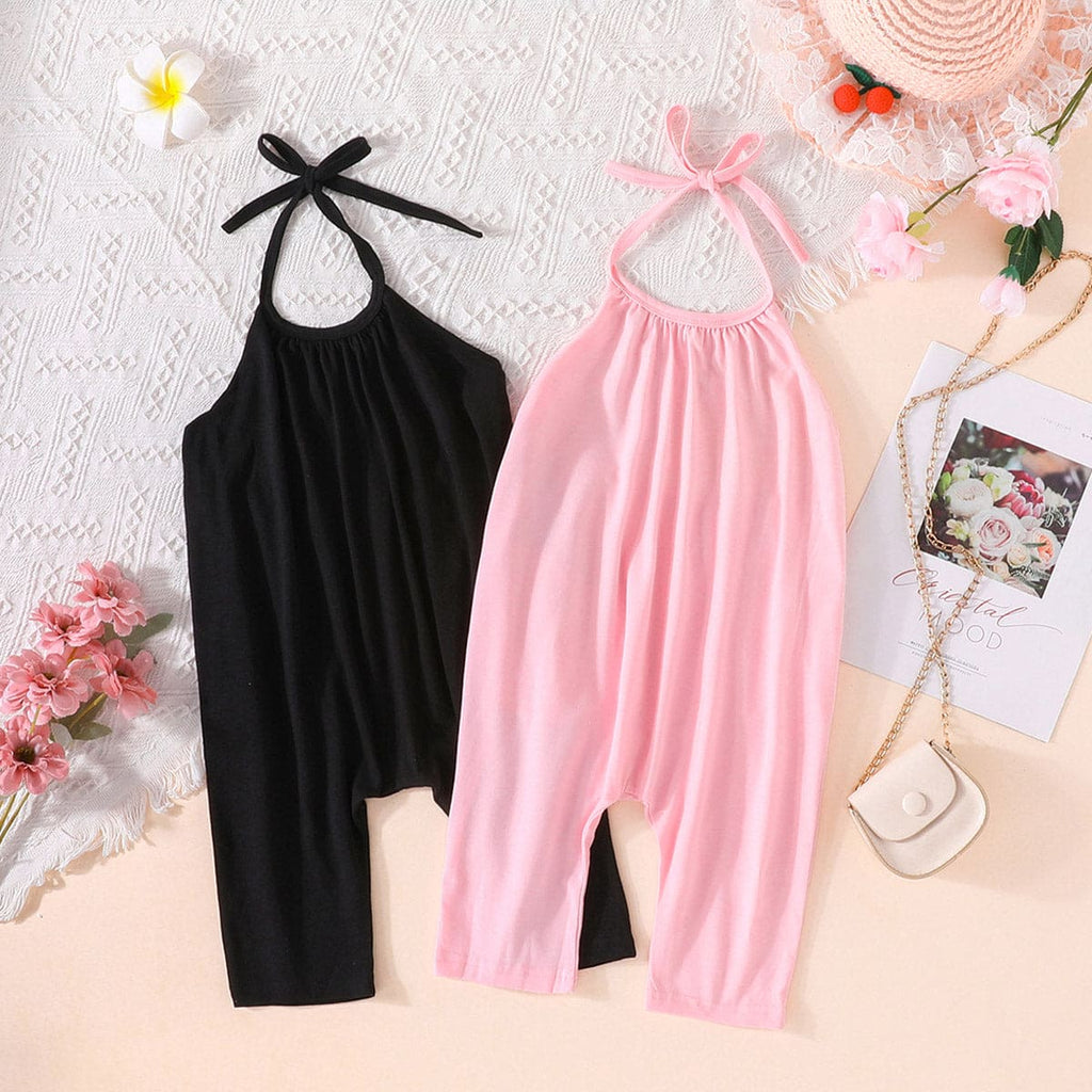 Girls Multicolor Sleeveless Jumpsuit (Pack of 2) Jumpsuits Black 9-12 M 