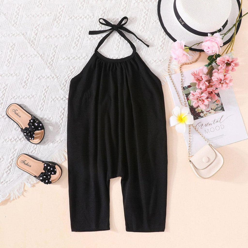 Girls Black Sleeveless Jumpsuit Jumpsuits Black 9-12 M