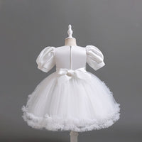 Girls White Sequins Embellished Fit & Flare Tulle Party Dress Party Dresses