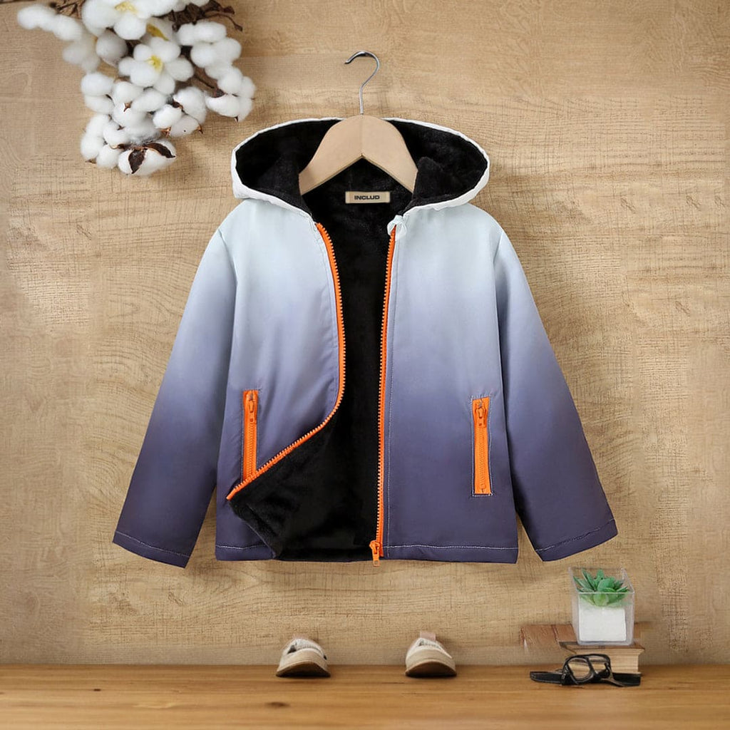 Boys Grey Dip Dye Hooded Jackets With Lining Coats & Jackets Grey 3-6 M 