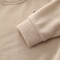 Boys Khaki Cartoon Print Sweatshirt With Trouser Set Sets   