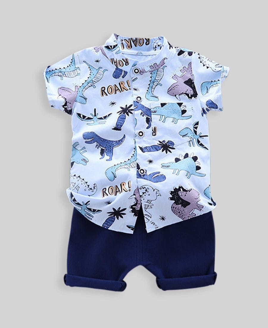Boys Light Blue 2 Piece Set with Dinosaur Theme Sets Style 3 1-2 Y 
