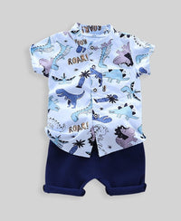 Boys Light Blue 2 Piece Set with Dinosaur Theme Sets Style 3 1-2 Y 
