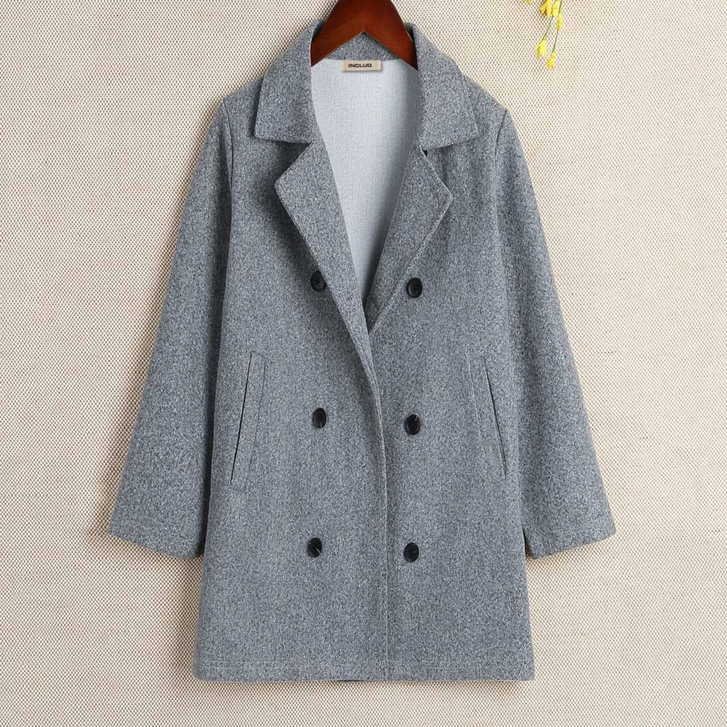 Girls Gray Long Sleeve Over Coat Coats & Jackets Gray 8-9 Y 