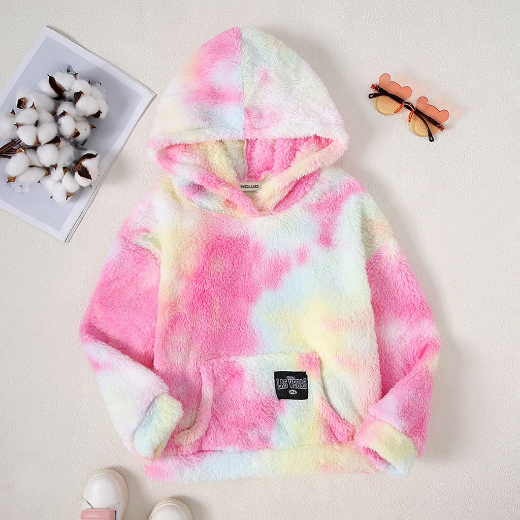 Girls Multicolor Ombre Fleece Kangaroo Pocket Hoodie Sweatshirts & Hoodies Multicolor 8-9 Y 