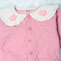 Girls Pink Cardigan with T-shirt & Denim Set Sets   