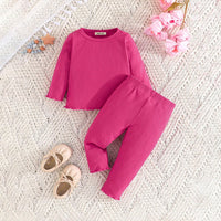 Girls Pink Floral Print Full Sleeves Top with Pants Set (Pack Of 2) Sets   