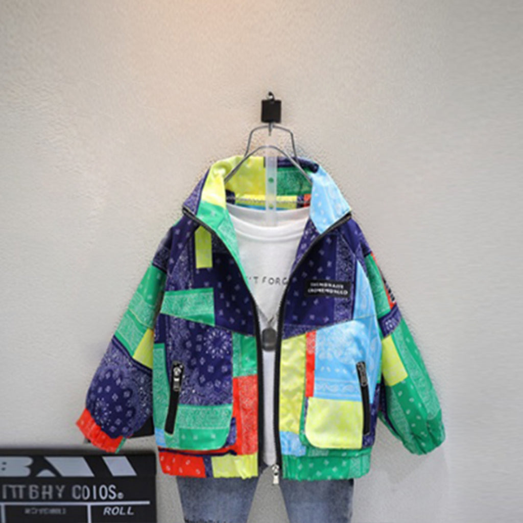 Boys Green Printed Puffer Jacket Coats & Jackets Green 2-3 Y