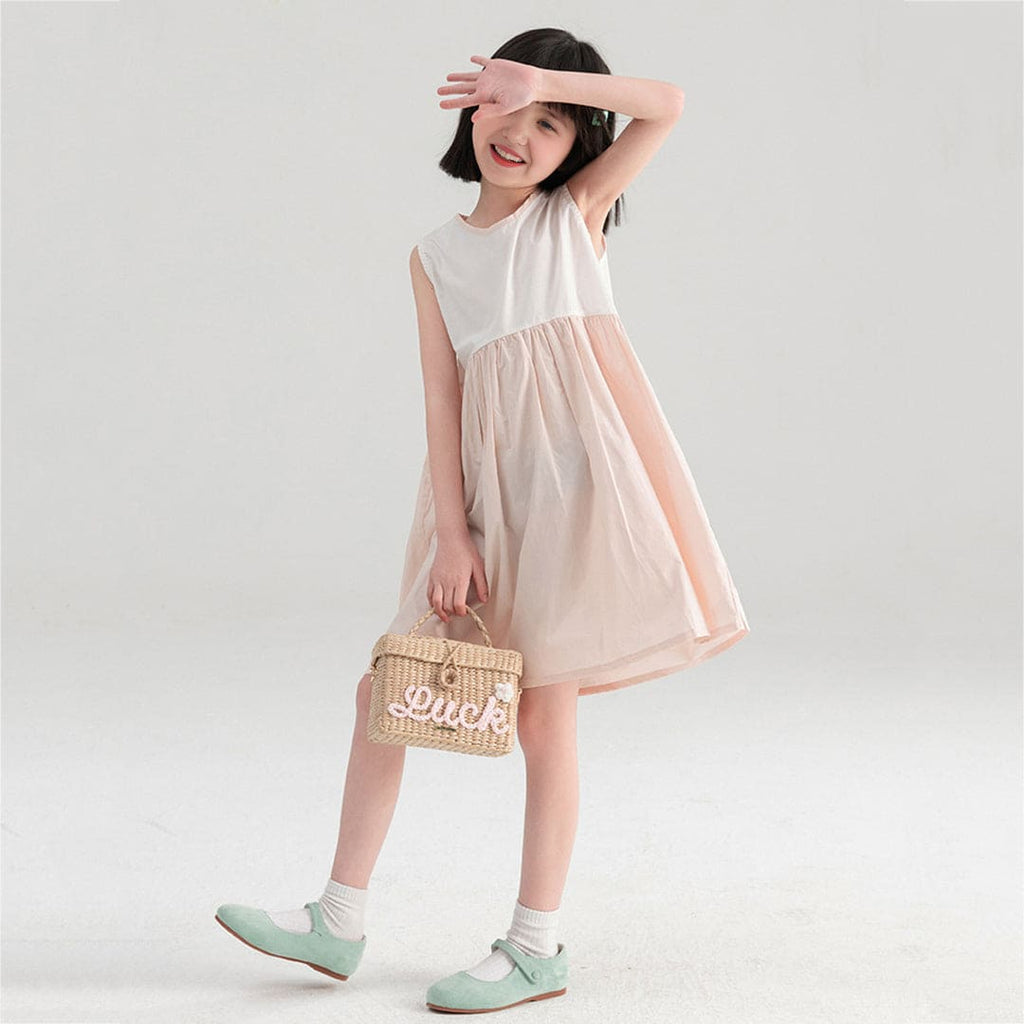 Girls Sleeveless Fit & Flare Casual Dress