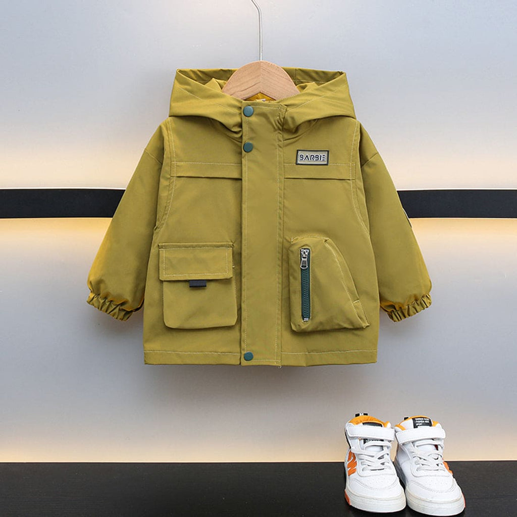 Boys Yellow Hooded Front Pocket Bomber Jacket Coats & Jackets Yellow 3-4 Y