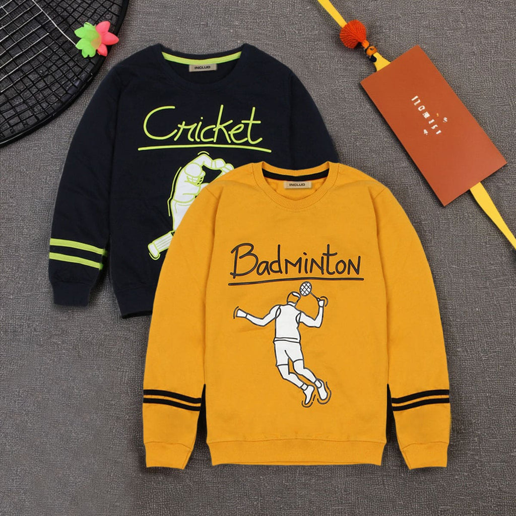 Boys Multicolor Graphic Print Full Sleeves Sweatshirt (Pack Of 2) Sweatshirts & Hoodies Multicolor 7-8 Y