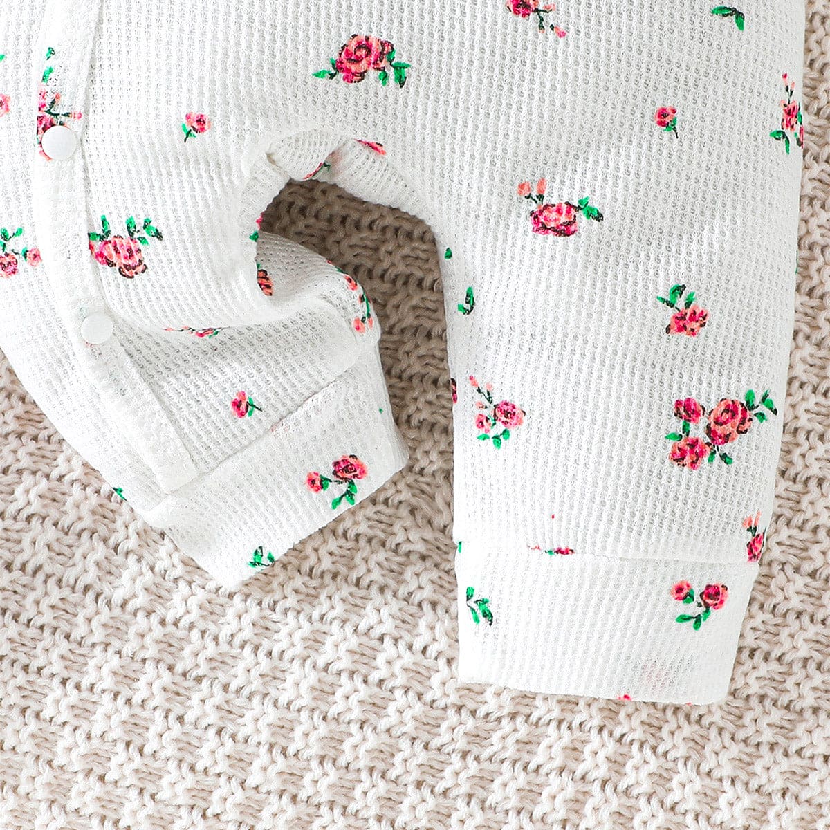 Girls White Floral Print Full Sleeves Jumpsuit Jumpsuits   