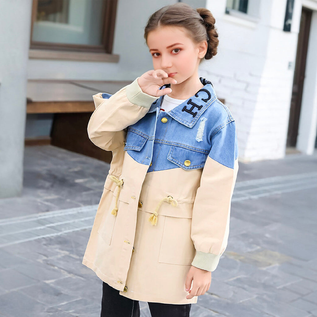 Girls Blue Full Sleeves Winterwear Jacket Coats & Jackets Blue 3-4 Y