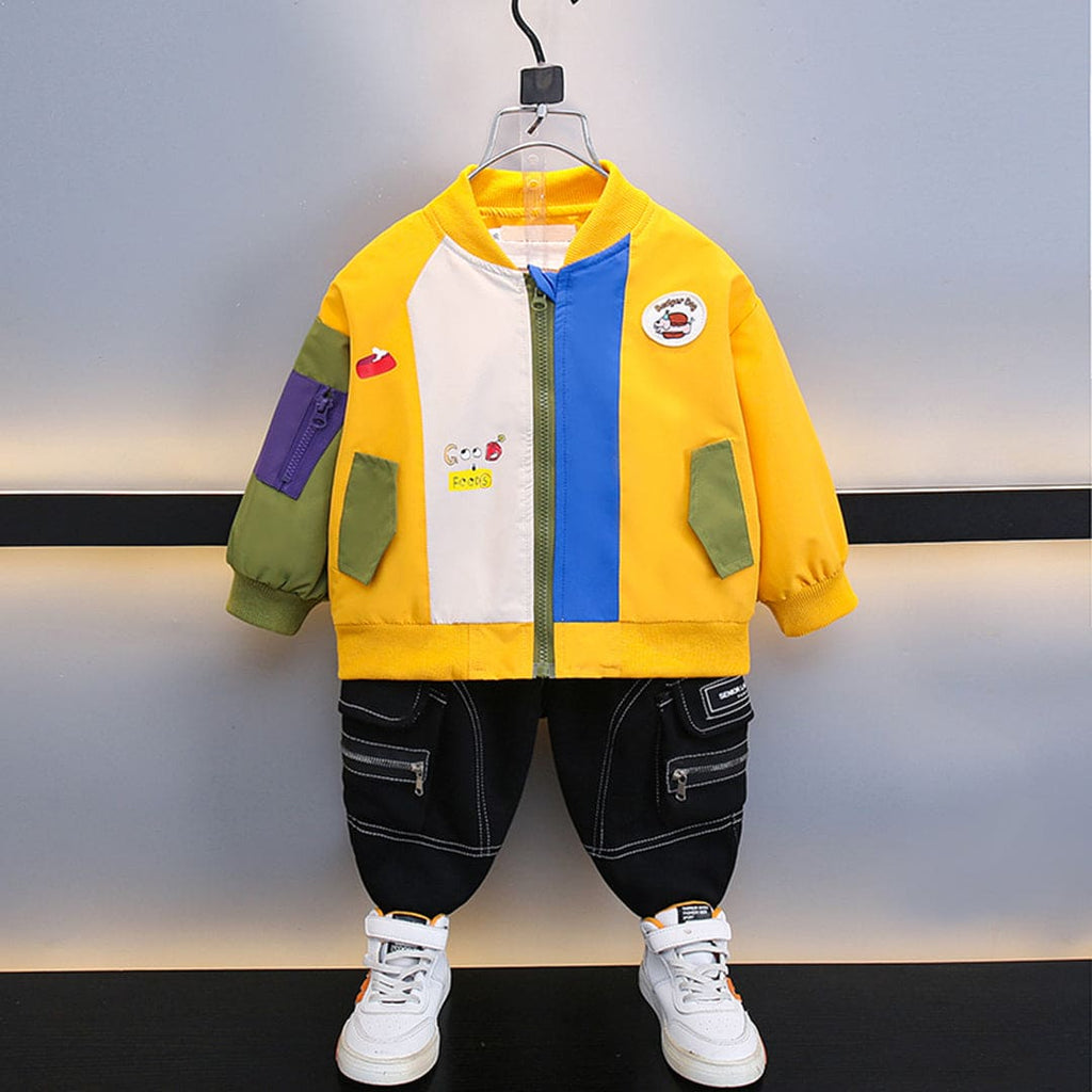 Boys Yellow Colorblocked Full Sleeves Regular Jacket Coats & Jackets Yellow 3-4 Y