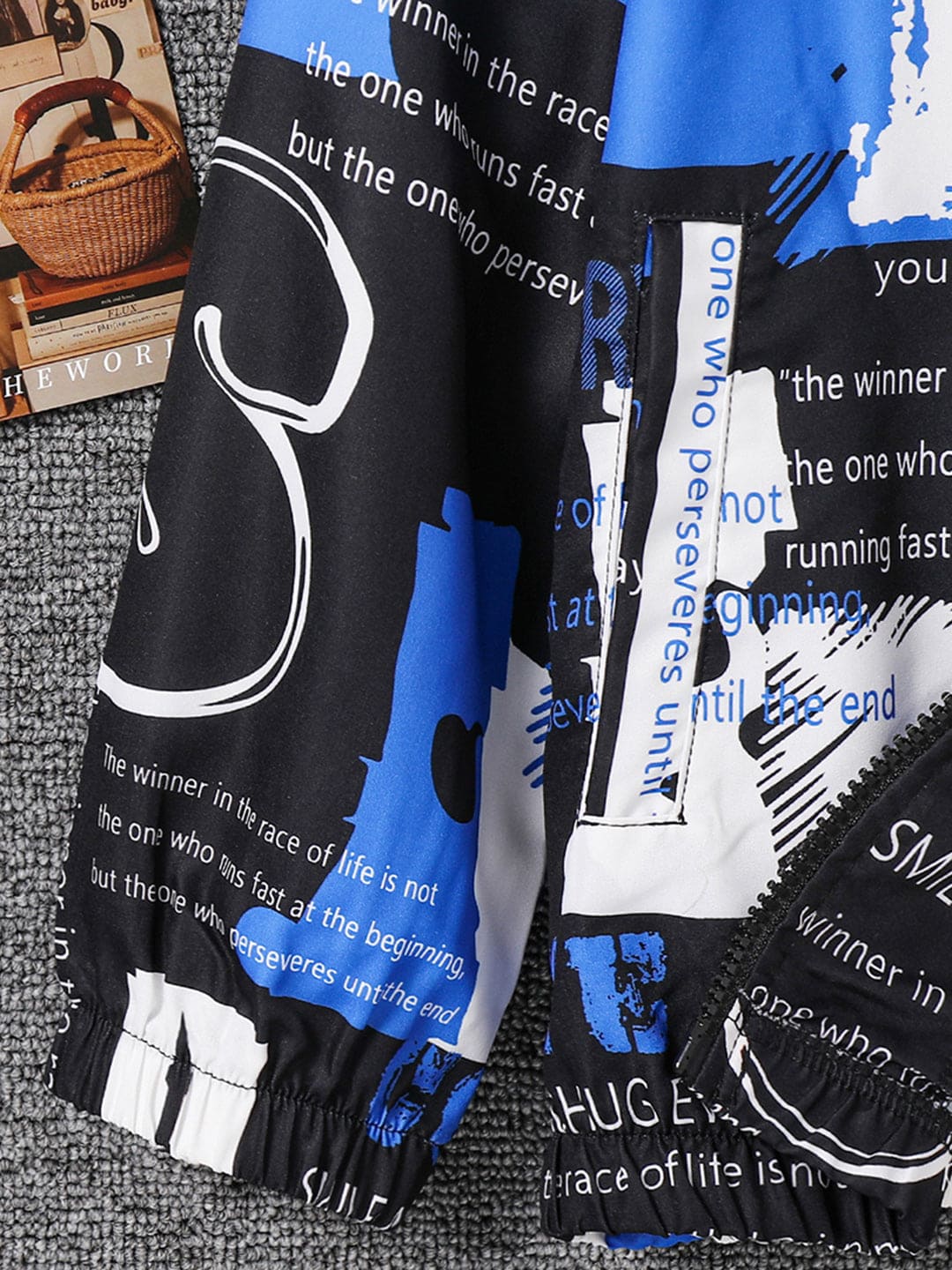 Boys Black Overall Printed Full Sleeves Hooded Jackets Coats & Jackets   