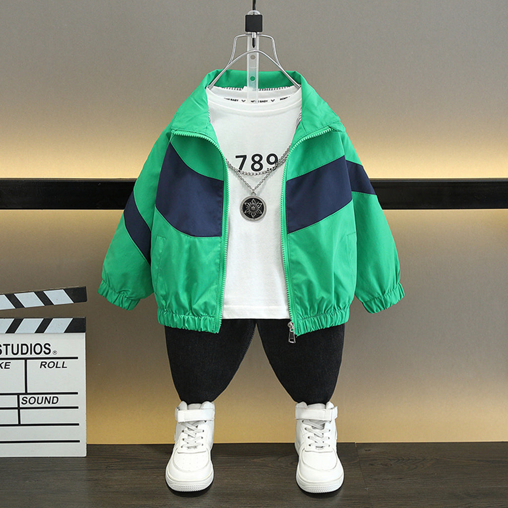 Boys Green Winterwear Bomber Jacket Coats & Jackets Green 3-4 Y