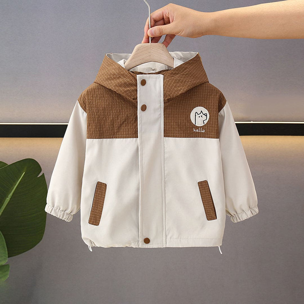 Girls Brown Colorblocked Hooded Bomber Jackets Coats & Jackets Brown 3-4 Y