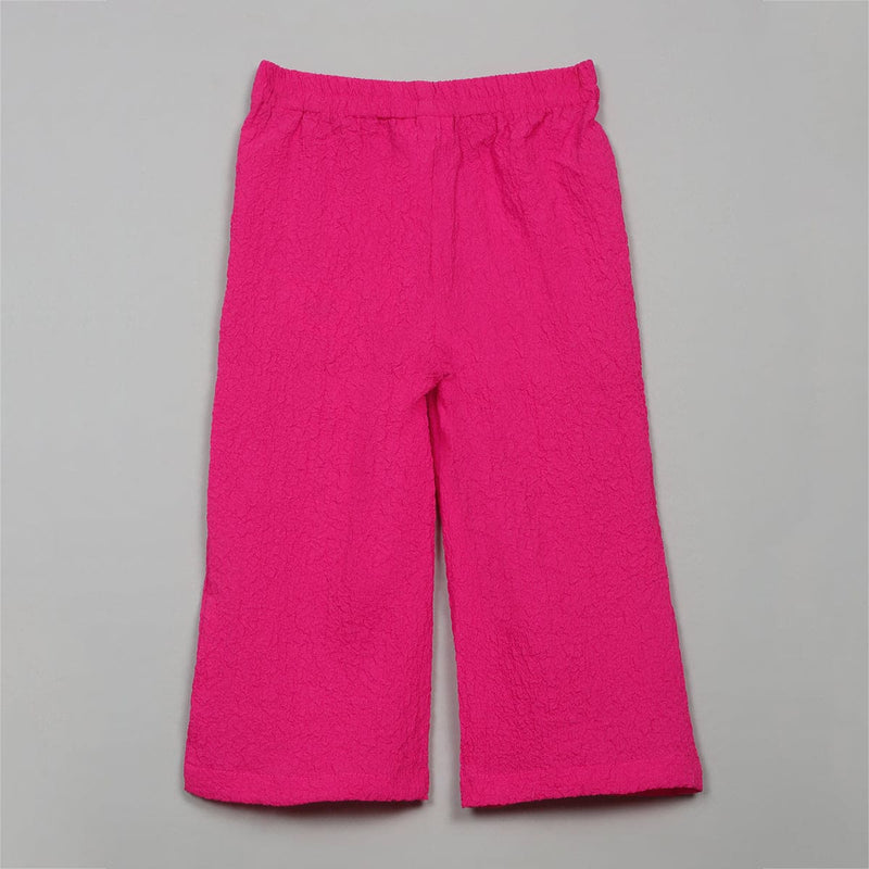 Girls Pink Elasticated Straight Pants Pants