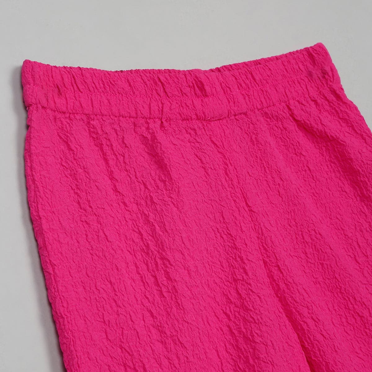 Girls Pink Elasticated Straight Pants Pants