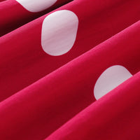 Girls Maroon Polka Dot Print Fit & Flare Ankle Length Smocked Dress Casual Dresses   