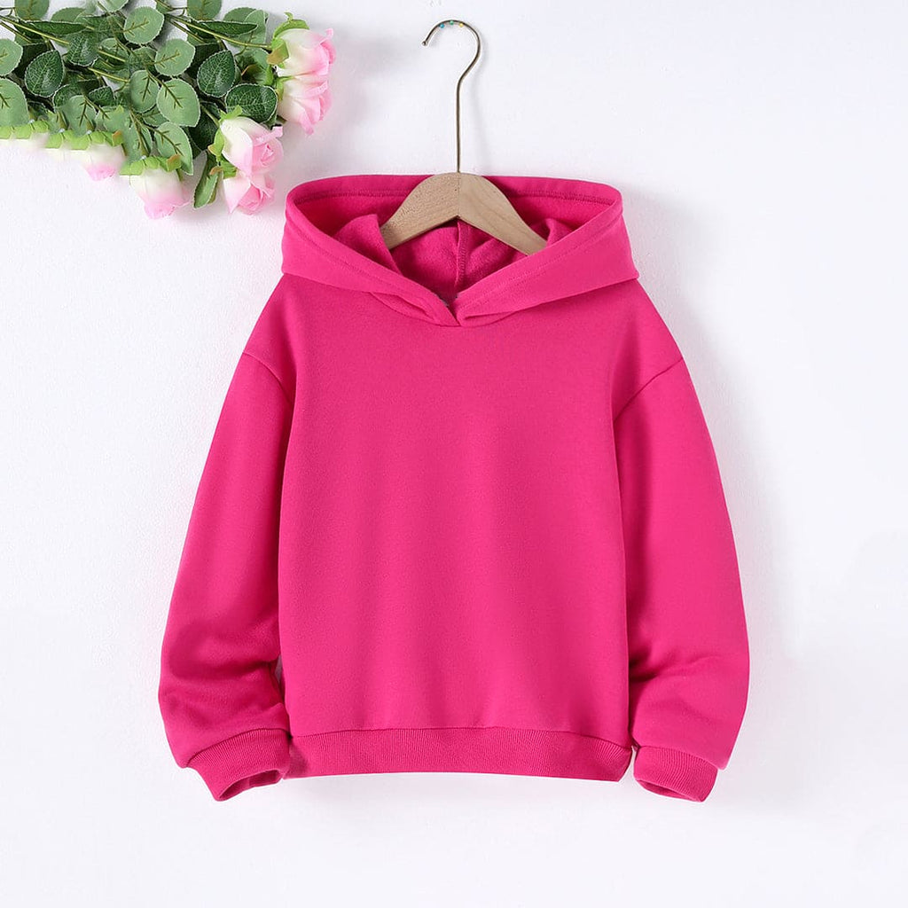 Girls Pink Hooded Long Sleeve Sweatshirt With Printing At Back Sweatshirts & Hoodies Pink 8-9 Y 