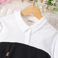 Girls Black Fit & Flare Puff Sleeves Shirt Dress Casual Dresses   