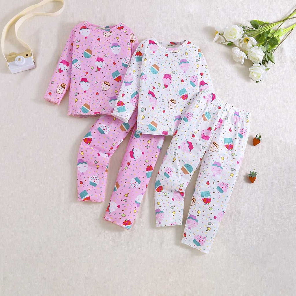 Girls Multicolor Printed Pants Set (Pack of 2) Pants Multicolor 4-5 Y 