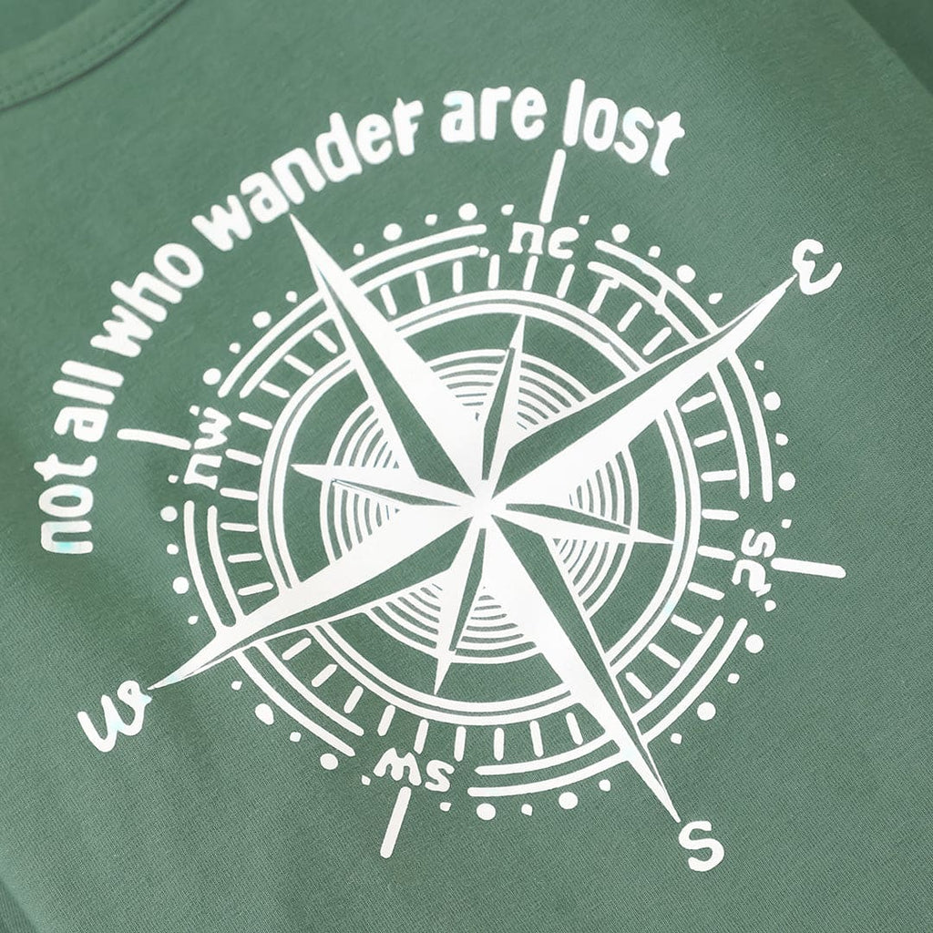 Girls Green Printed Full Sleeves T-shirt Tshirts   