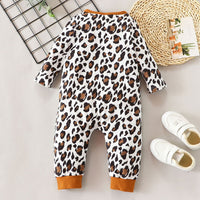 Boys Leopard Print Full Sleeves Jumpsuit Jumpsuits   